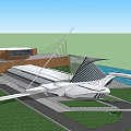 Modern Waterfront Architectural Building Featuring Unique Sail Like Structure And Glass Facade 3d model