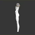 White Mannequin With Decorative Shoulder Armor Featuring Gold And Blue Accents 3d model