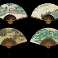 Traditional Chinese Decorative Folding Fans With Artistic Patterns And Tassel Details For Home Wall Decor