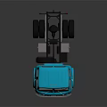 Blue Functional Truck 3D Render Presentation