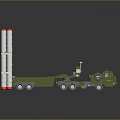 Green Military Missile Launch Vehicle With White Launch Tubes Multi Wheel Chassis And Transport Structure