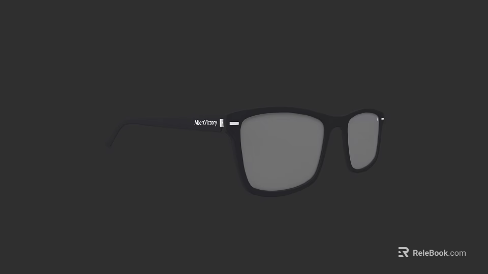 RayBan Black Square Frame Sunglasses With Gray Lenses And Classic Style 3d model 