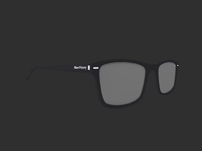RayBan Black Square Frame Sunglasses With Gray Lenses And Classic Style 3d model