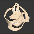 Golden Animal Head Pendant With Intricate Design And Sparkling Diamond Accents
