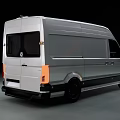 White Commercial Cargo Van With Modern Sleek Body And Black Wheels