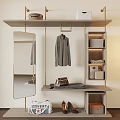 modern cloakroom wardrobe open 3d model