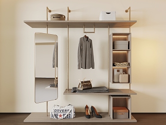 modern cloakroom wardrobe open 3d model