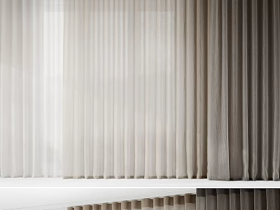 Modern Curtain Window Screen Sunshade 3d model