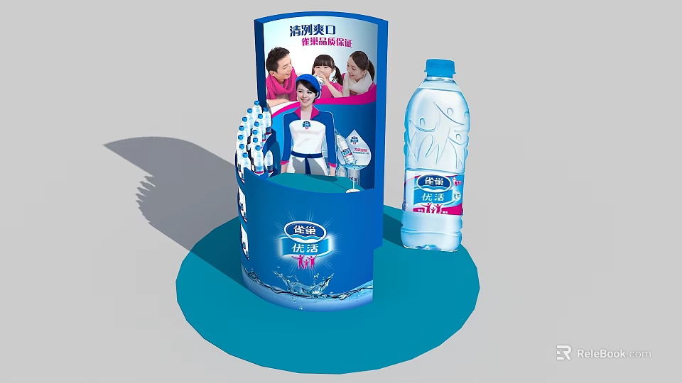 Commercial Equipment for High End Drinking Water Promotion with Display Stand 3d model 