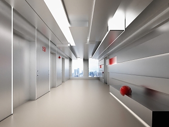 Elevator hall elevator aisle 3d model