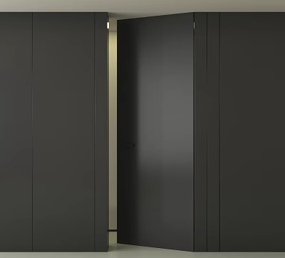 Sleek Modern Hinged Door For Home Interior With Smooth Surface And Minimal Frame 3d model