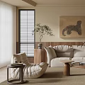 Quiet Ancient Style Home Living Room Sofa Coffee Table Combination Leisure Sofa Chair Decorative Cabinet Side Table Corner Table Screen Partition Ornaments Floor Lamp 3d model