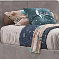 Modern Kids Bed With Upholstered Headboard Storage Drawers And Cozy Bedding
