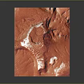 Stunning Red Landscape Showcasing White Areas And Mountainous Canyon Terrain