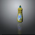 Yellow Plastic Bottle Featuring Sunflower Label And Scenic Design On Container