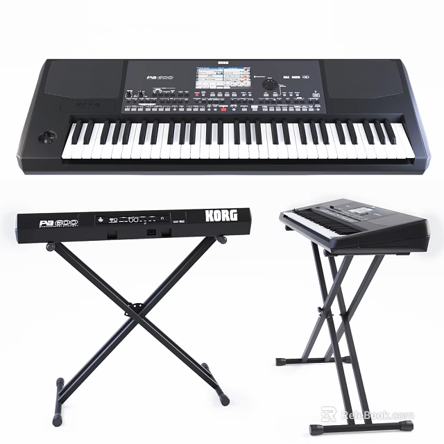 KORG Electronic Keyboard With Stand And Music Accessories Complete Set 3d model 