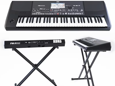 KORG Electronic Keyboard With Stand And Music Accessories Complete Set 3d model