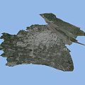 Aerial Planning of Urban Regional Layout with Road Network and Green Spaces