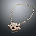 Elegant Gold Link Chain Necklace With Geometric Pendant And Intricate Design