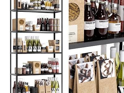 Food Shelf Display Rack Beverage model