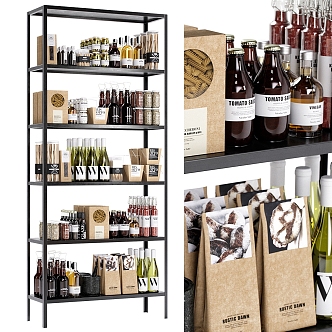 Food Shelf Display Rack Beverage 3d model