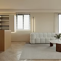 Modern Living And Dining Room Interior Design With Dining Table Sofa Pendant Light And Fireplace