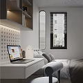 Modern Japanese Tatami Bedroom Interior With Desk Storage And Natural Lighting