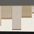 Various Natural Material Blinds Interior Design With Beige Wall Gray Stone Floor And Green Plant