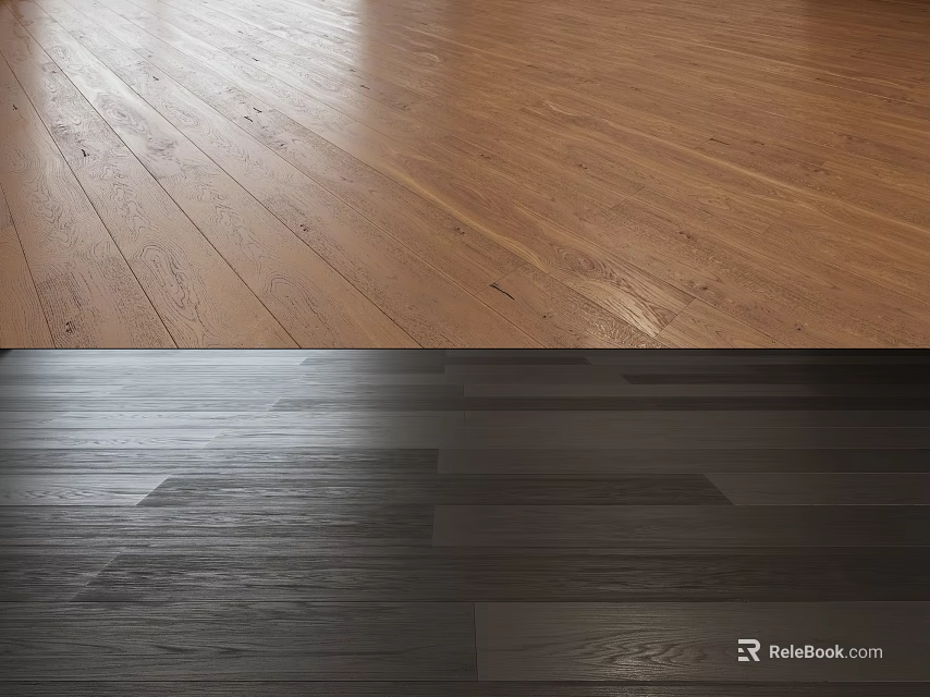 Light And Dark Toned Hardwood Flooring Displays 3d model 