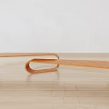 Modern Curved Wooden Landscape Seat With Unique Shape In Open Area