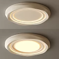Modern White Round Ceiling Light With Layered Design And Soft Illumination 3d model