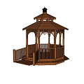 Jane Ou Pavilion three-story octagonal pavilion ancient building 3d model