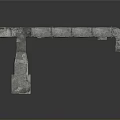 Metallic Gray Industrial Equipment Component With Multiple Connected Parts And Textured Surface