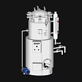 Industrial Equipment Metal Pressure Vessel With Pipes Valves And Control Panel