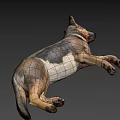 Realistic 3D Rendered Brown White Dog In Dynamic Running Pose 3d model