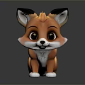 Cartoon Fox Game Movie Character With Brown White Fur Big Eyes Black Tipped Ears