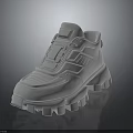 White Lace Up Chunky Platform Sneakers With Modern Design For Casual Athleisure
