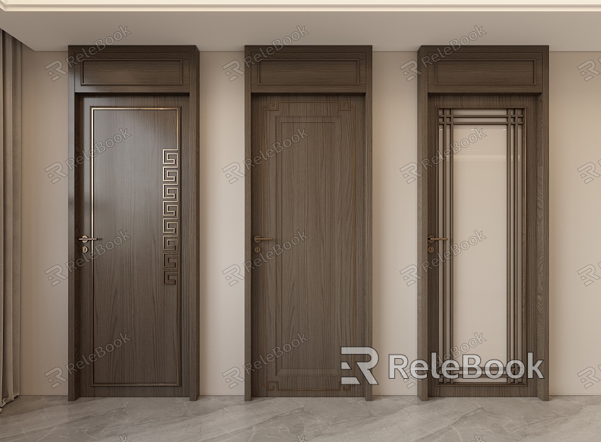 New Chinese style door model