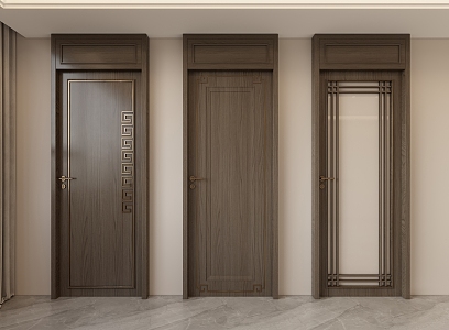 New Chinese style door 3d model