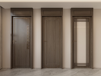 New Chinese style door 3d model