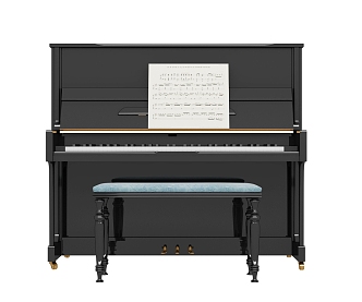 Modern Piano Black 3d model