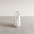 Modern Decorative Light with Gold Frame Glass Structure and Minimalist Candle Holder Design