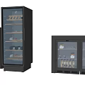 Different Types Of Black Wine Coolers With Glass Doors And Wine Storage