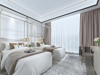 New Chinese Standard Room 3d model