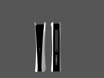 Entertainment Electronics Game Console with Modern Black Silver Long Strip Design and Media Player Functionality 3d model