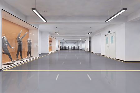 modern aisle garment factory workshop aisle 3d model