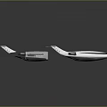 White Airplane Models With Black Lines And Modern Wing Tail Design On Gray Background