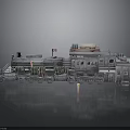 Vintage Industrial Model Train With Metal Structure Multiple Cars And Small Figure