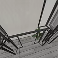 Modern Glass Folding Doors With Black Frame For Interior Home Space Design