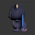 Cute 3D Character Design With Purple Ears Hat Yellow Star Blue Cape And Ornaments